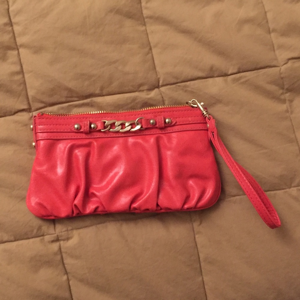 Express coral orange wristlet